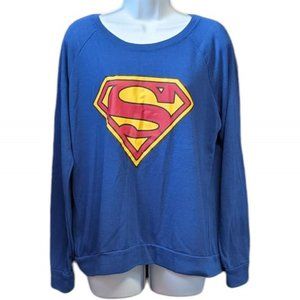Superman Sweatshirt Logo Graphic Lightweight Pullover DC Comics Juniors XL 15/17